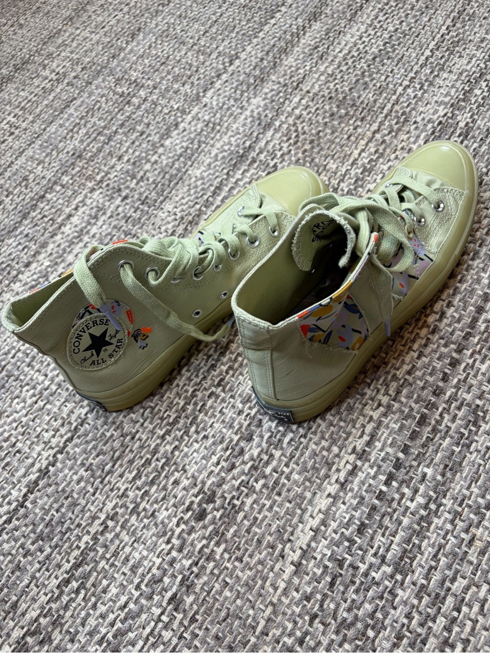 Converse Chuck 70 High “We are All Stronger Together” Sneaker Green Floral - Picture 6 of 10